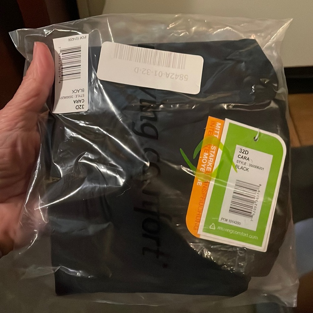 Moving Comfort Cara Bra 32D Mesh Underwire‎ Black lot of 2, 1 preowned 1 nwt